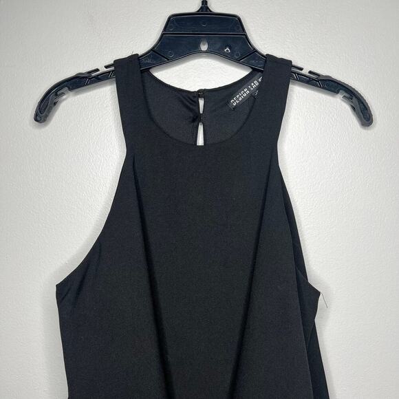 Design Lab Women's Black Jumpsuit Size Large Sleeveless Layered Pockets Flowy - Picture 2 of 10